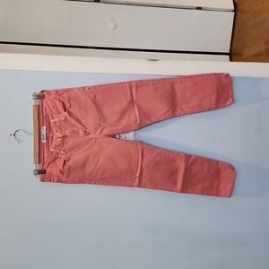 Coral colored cropped jeans from Just Black, size 29